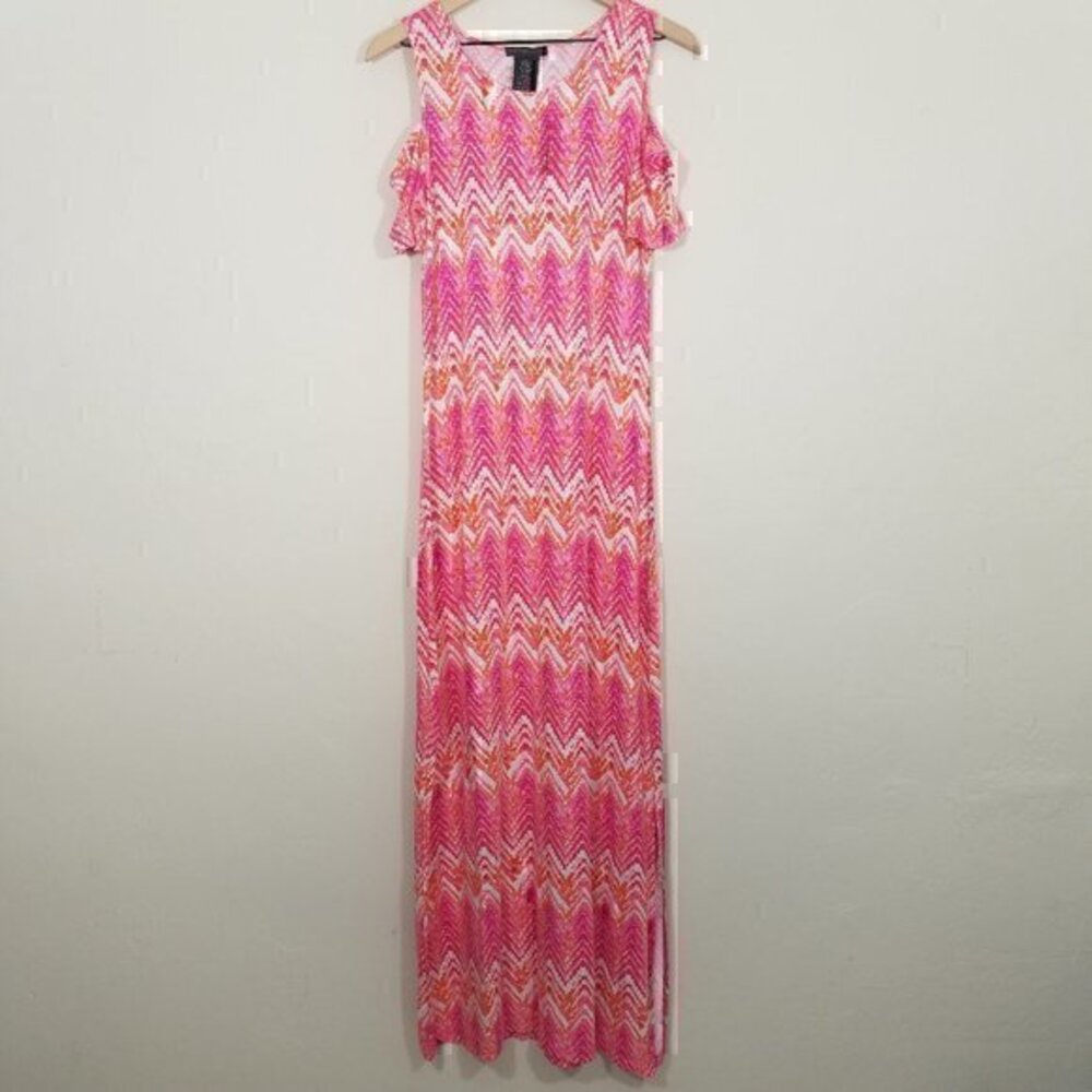 NWT Design History MISSY Maxi Dress Super Stretch Short Sleeves Size S